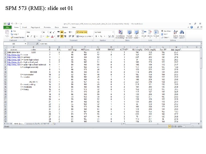 SPM 573 (RME): slide set 01 