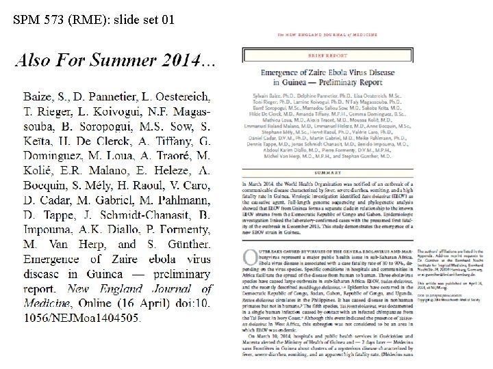 SPM 573 (RME): slide set 01 