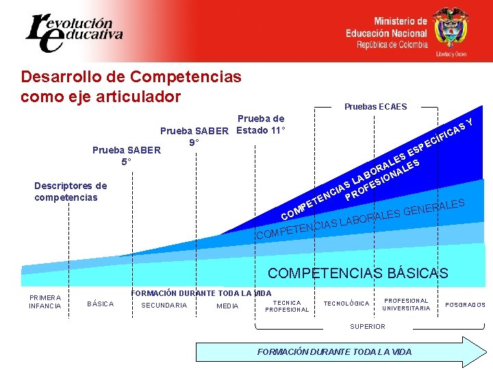 Desarrollo de Competencias como eje articulador Pruebas ECAES Prueba de Prueba SABER Estado 11°