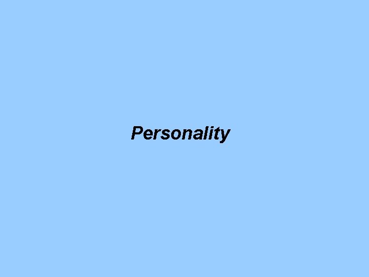 Personality 