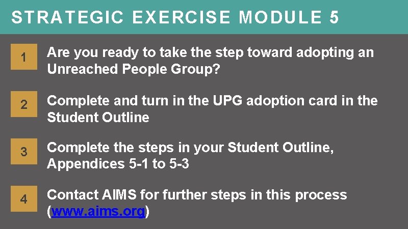 STRATEGIC EXERCISE MODULE 5 1 Are you ready to take the step toward adopting