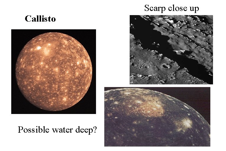 Scarp close up Callisto Possible water deep? 