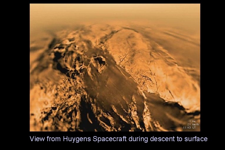 View from Huygens Spacecraft during descent to surface 