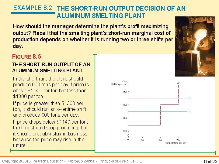 EXAMPLE 8. 2 THE SHORT-RUN OUTPUT DECISION OF AN ALUMINUM SMELTING PLANT How should