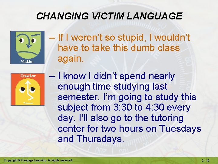 CHANGING VICTIM LANGUAGE – If I weren’t so stupid, I wouldn’t have to take