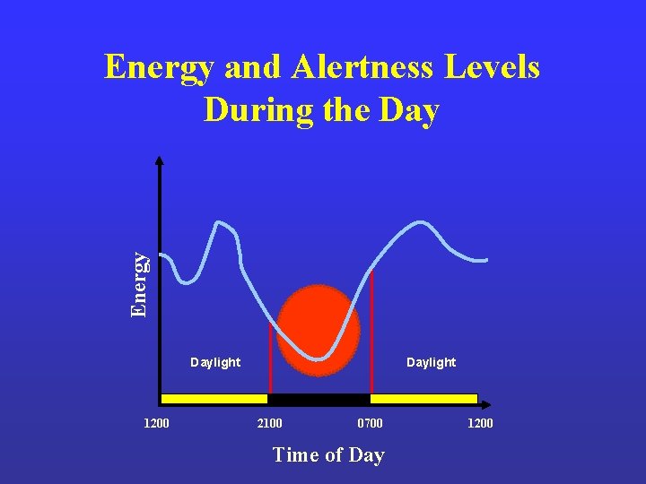 Energy and Alertness Levels During the Daylight 1200 Daylight 2100 0700 Time of Day Energy and Alertness Levels During the Daylight 1200 Daylight 2100 0700 Time of Day