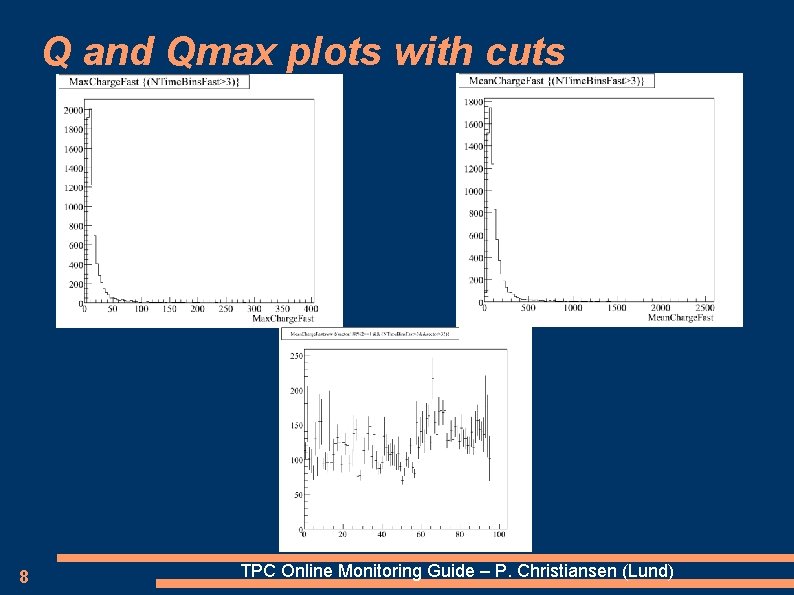 Q and Qmax plots with cuts 8 TPC Online Monitoring Guide – P. Christiansen