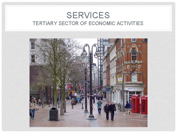 SERVICES TERTIARY SECTOR OF ECONOMIC ACTIVITIES 