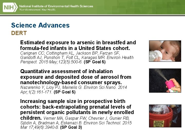 Science Advances DERT Estimated exposure to arsenic in breastfed and formula-fed infants in a Science Advances DERT Estimated exposure to arsenic in breastfed and formula-fed infants in a