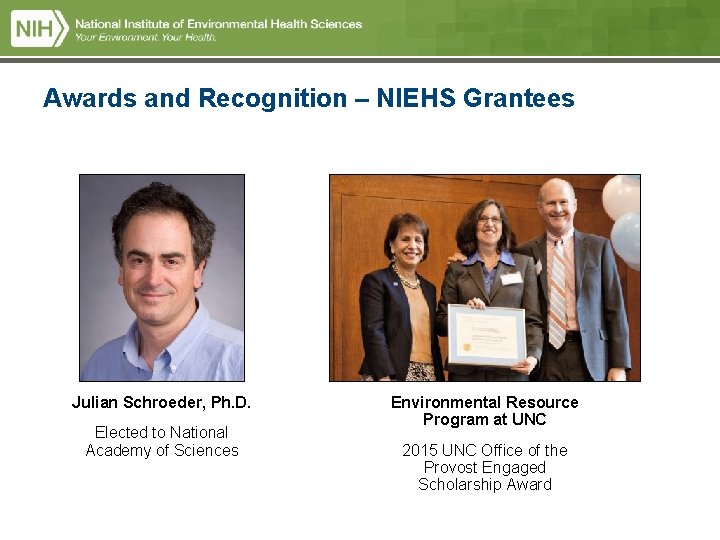 Awards and Recognition – NIEHS Grantees Julian Schroeder, Ph. D. Elected to National Academy Awards and Recognition – NIEHS Grantees Julian Schroeder, Ph. D. Elected to National Academy