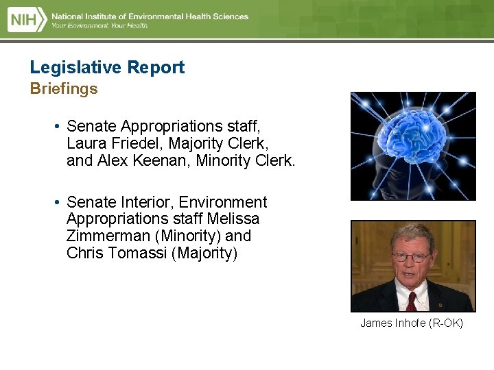 Legislative Report Briefings • Senate Appropriations staff, Laura Friedel, Majority Clerk, and Alex Keenan, Legislative Report Briefings • Senate Appropriations staff, Laura Friedel, Majority Clerk, and Alex Keenan,