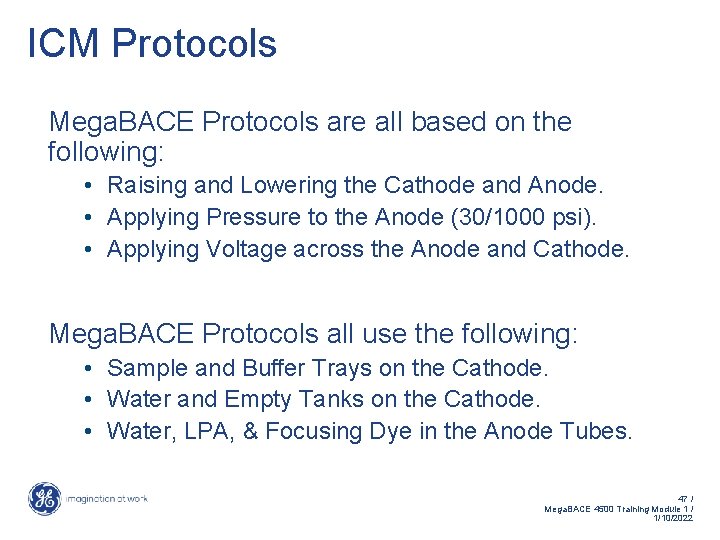 ICM Protocols Mega. BACE Protocols are all based on the following: • Raising and