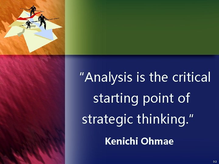 “Analysis is the critical starting point of strategic thinking. ” Kenichi Ohmae 3 -2