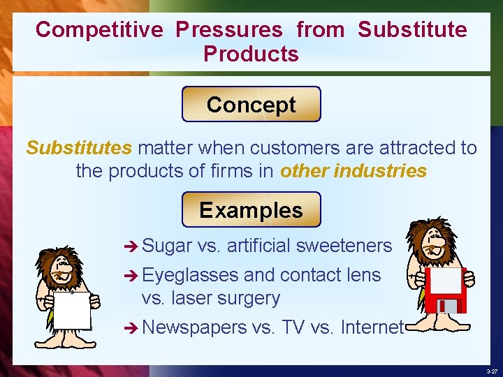 Competitive Pressures from Substitute Products Concept Substitutes matter when customers are attracted to the