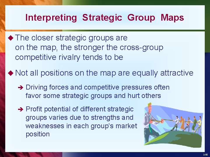 Interpreting Strategic Group Maps u The closer strategic groups are on the map, the