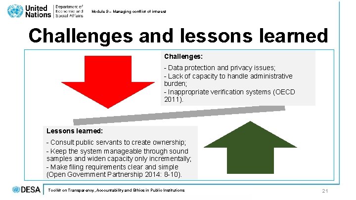 Module 9 – Managing conflict of interest Challenges and lessons learned Challenges: - Data Module 9 – Managing conflict of interest Challenges and lessons learned Challenges: - Data