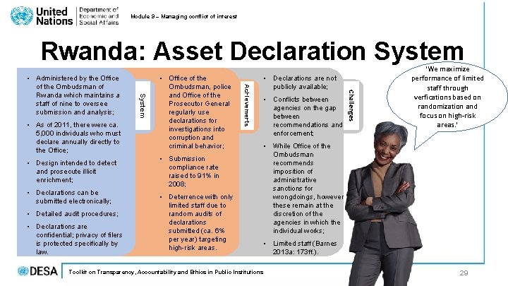 Module 9 – Managing conflict of interest Rwanda: Asset Declaration System • Declarations can Module 9 – Managing conflict of interest Rwanda: Asset Declaration System • Declarations can