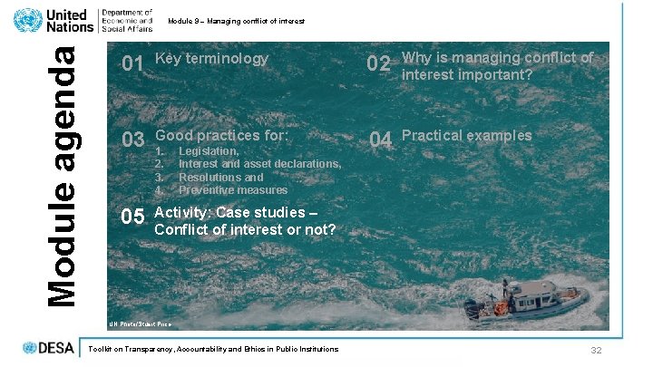 Module agenda Module 9 – Managing conflict of interest 01 Key terminology 02 Why Module agenda Module 9 – Managing conflict of interest 01 Key terminology 02 Why