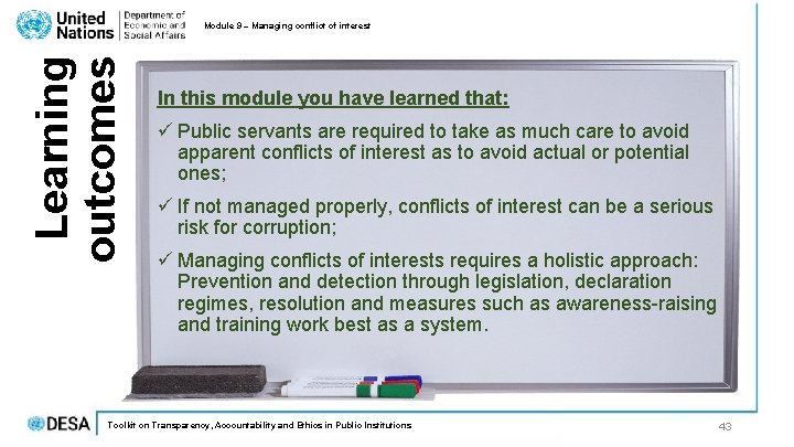 Learning outcomes Module 9 – Managing conflict of interest In this module you have Learning outcomes Module 9 – Managing conflict of interest In this module you have