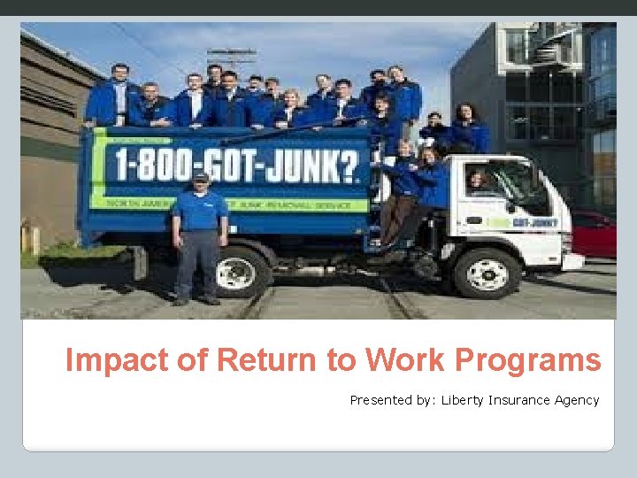 Impact of Return to Work Programs Presented by: Liberty Insurance Agency 