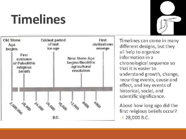 Timelines can come in many different designs, but they all help to organize information