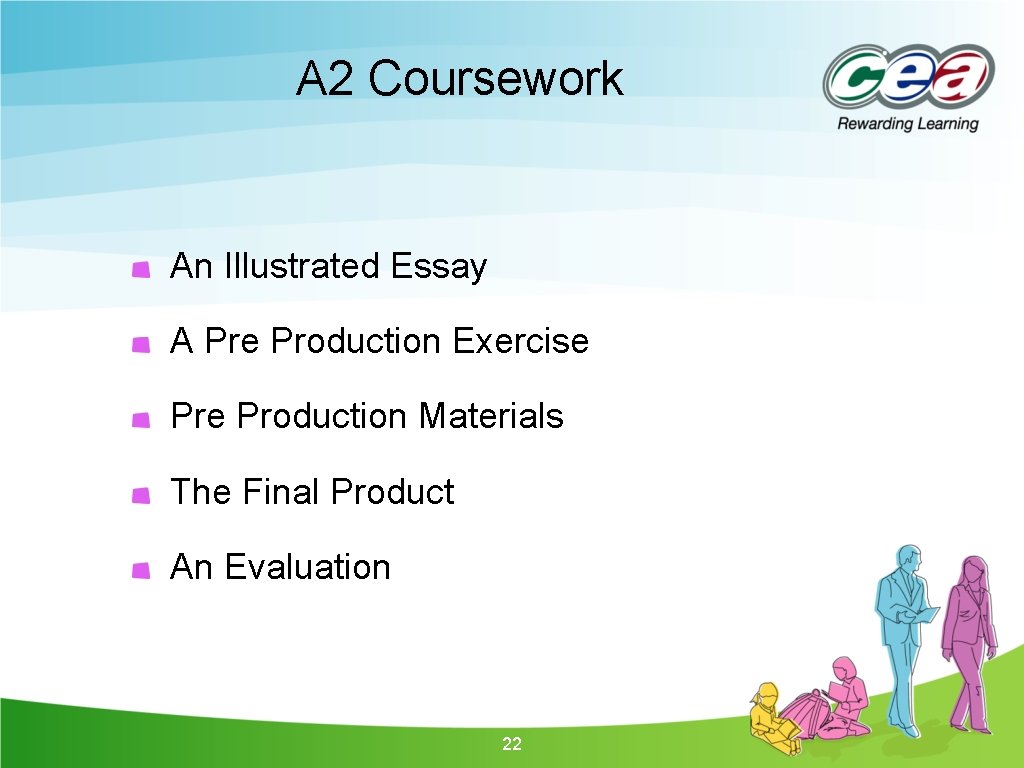 A 2 Coursework An Illustrated Essay A Pre Production Exercise Production Materials The Final A 2 Coursework An Illustrated Essay A Pre Production Exercise Production Materials The Final