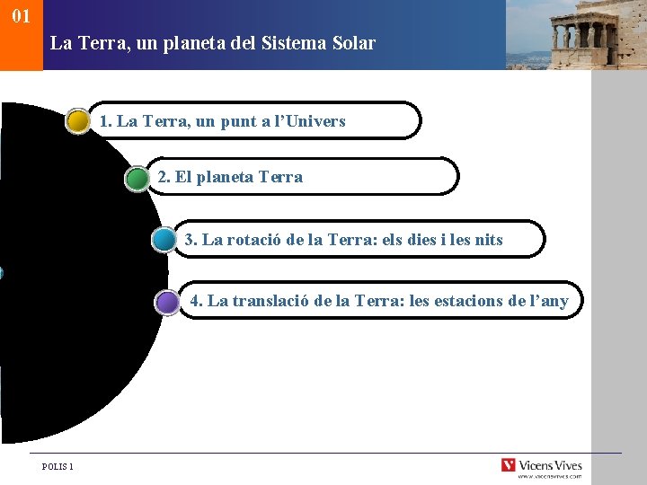 01 La Terra, un planeta del Sistema Solar 1. La Terra, un punt a