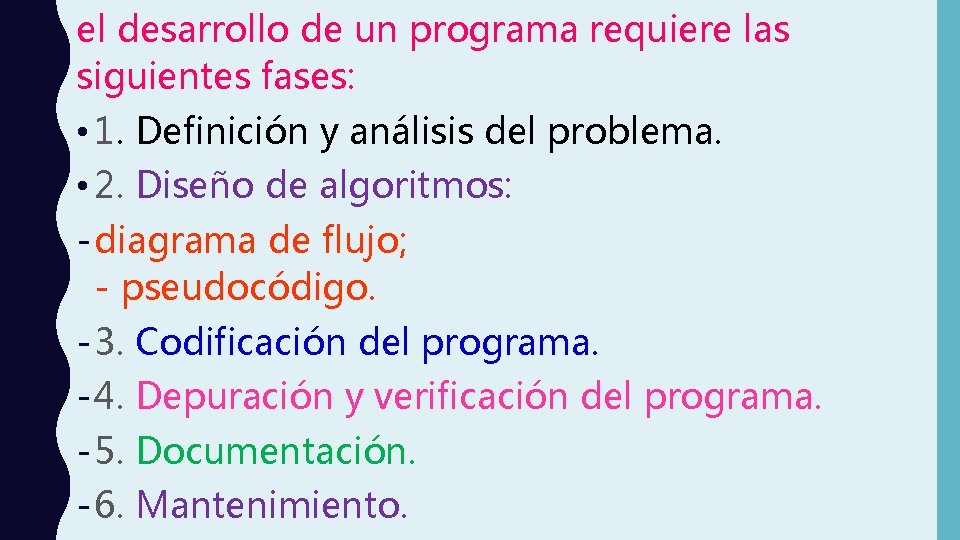 el desarrollo de un programa requiere las siguientes fases: • 1. Definición y análisis