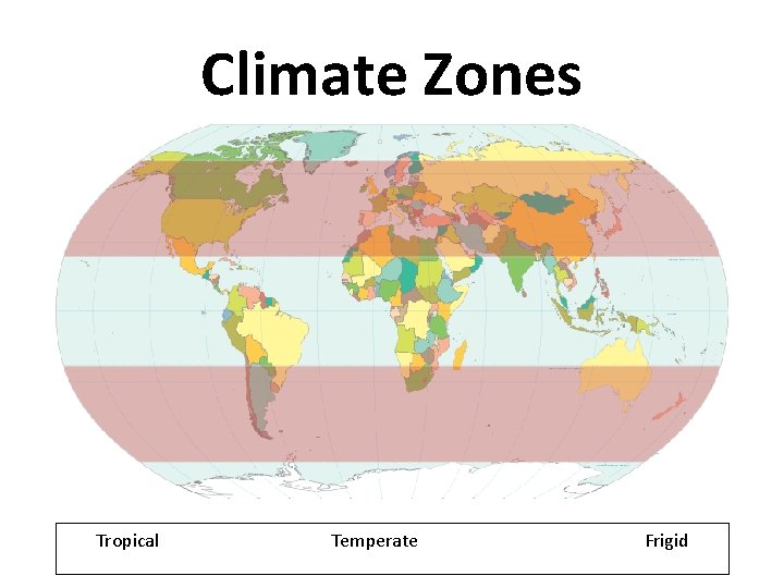 Climate Zones Tropical Temperate Frigid 