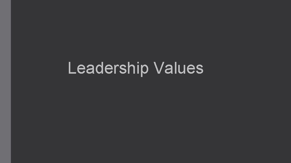 Leadership Values 