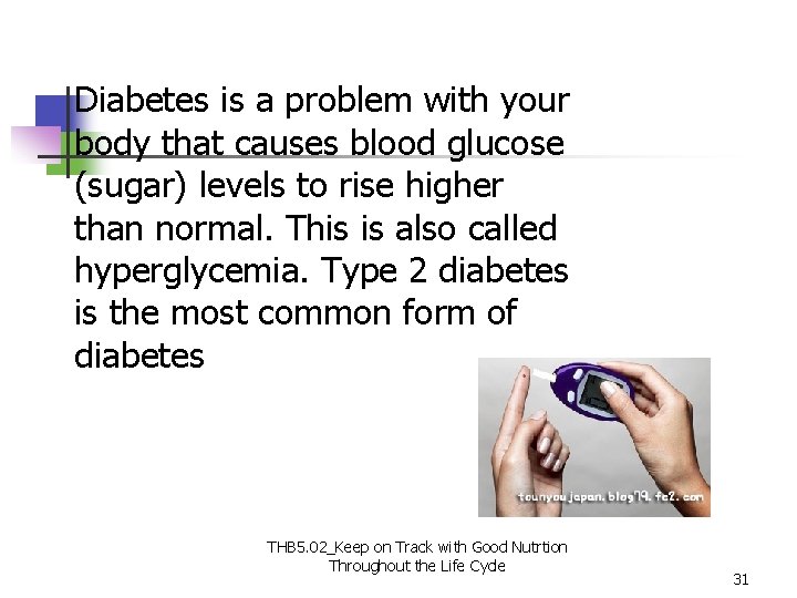 Diabetes is a problem with your body that causes blood glucose (sugar) levels to Diabetes is a problem with your body that causes blood glucose (sugar) levels to
