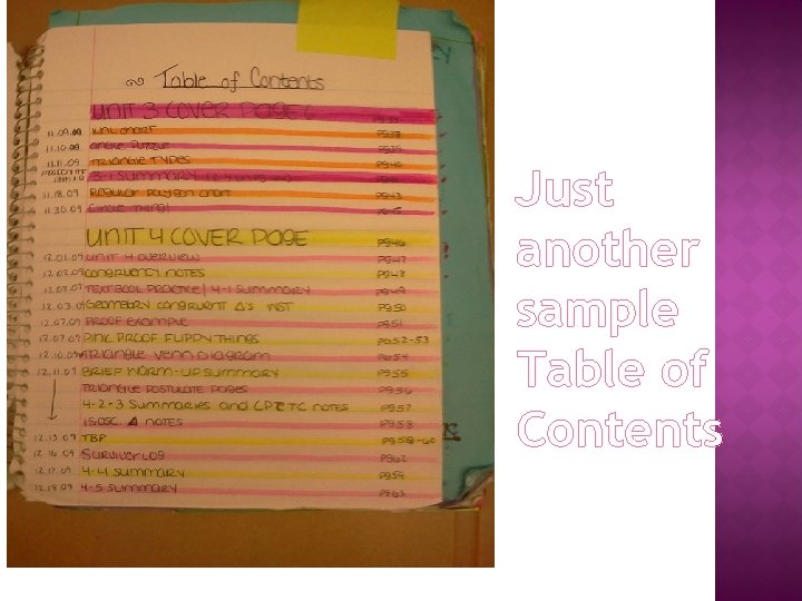 Just another sample Table of Contents 