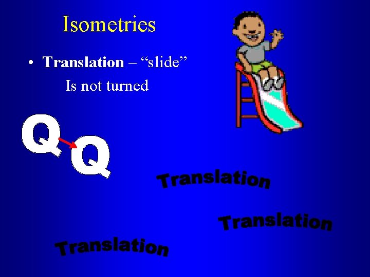 Isometries • Translation – “slide” Is not turned 