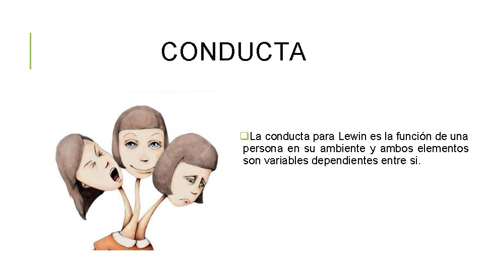 CONDUCTA q. La conducta para Lewin es la función de una persona en su