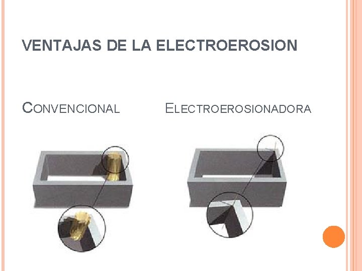 VENTAJAS DE LA ELECTROEROSION CONVENCIONAL ELECTROEROSIONADORA 