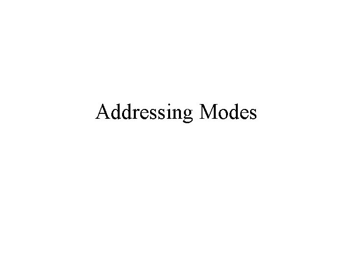 Addressing Modes 