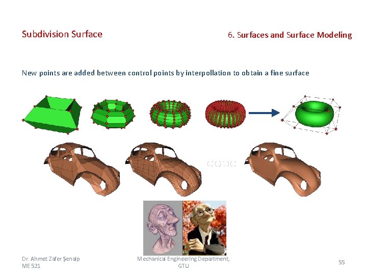 Subdivision Surface 6. Surfaces and Surface Modeling New points are added between control points Subdivision Surface 6. Surfaces and Surface Modeling New points are added between control points
