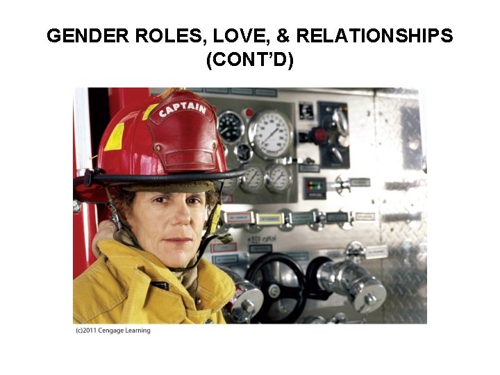GENDER ROLES, LOVE, & RELATIONSHIPS (CONT’D) 
