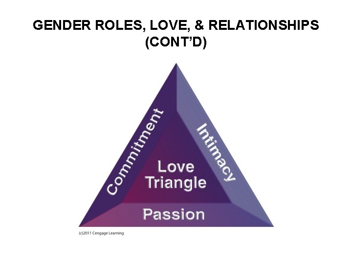 GENDER ROLES, LOVE, & RELATIONSHIPS (CONT’D) 