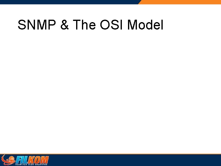 SNMP & The OSI Model SNMP & The OSI Model