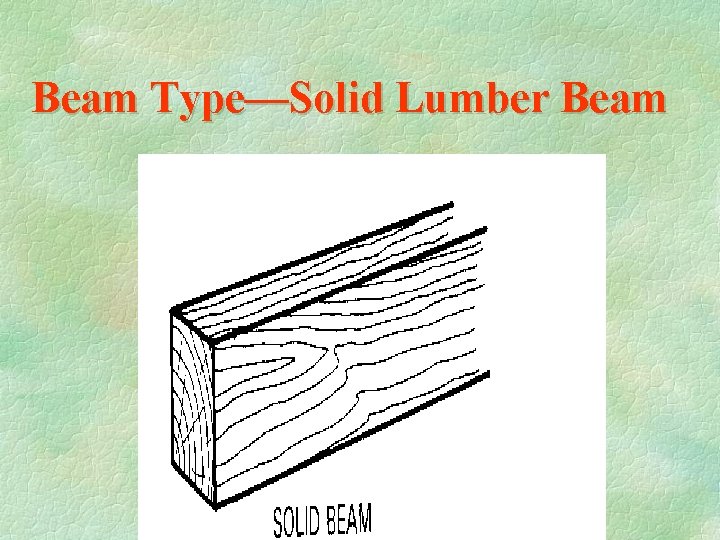 Beam Type—Solid Lumber Beam 