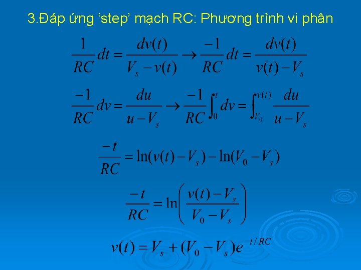 3. Đáp ứng ‘step’ mạch RC: Phương trình vi phân 