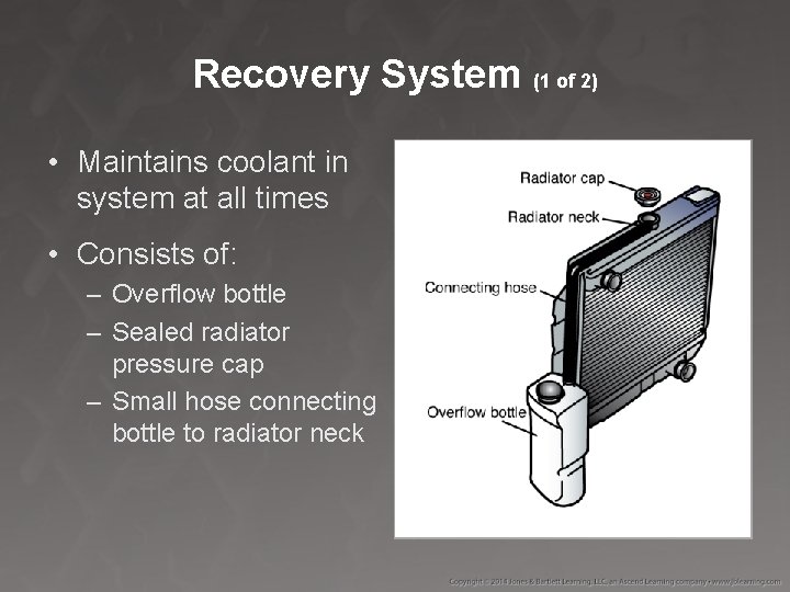 Recovery System (1 of 2) • Maintains coolant in system at all times •