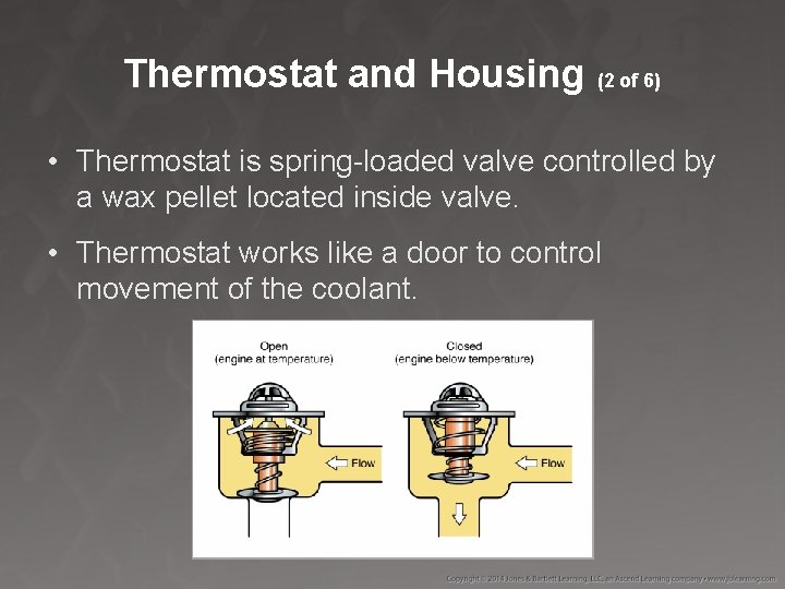 Thermostat and Housing (2 of 6) • Thermostat is spring-loaded valve controlled by a