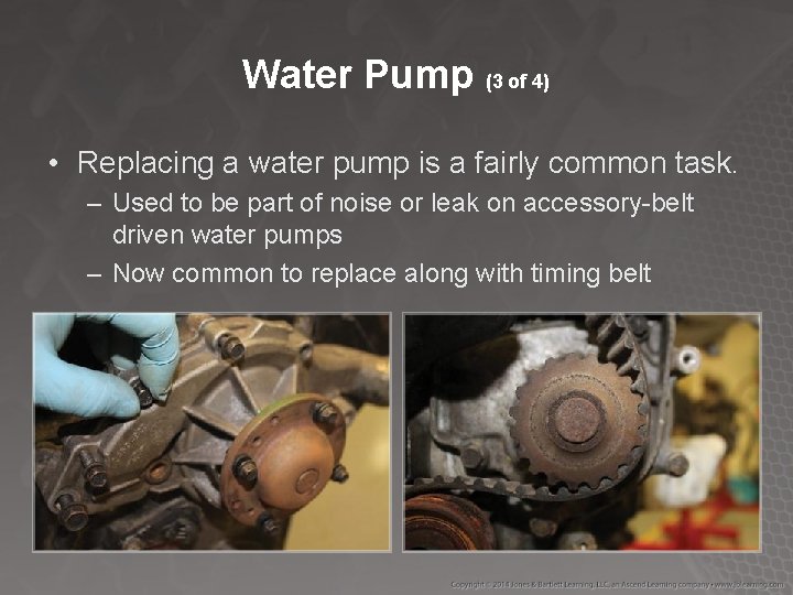 Water Pump (3 of 4) • Replacing a water pump is a fairly common