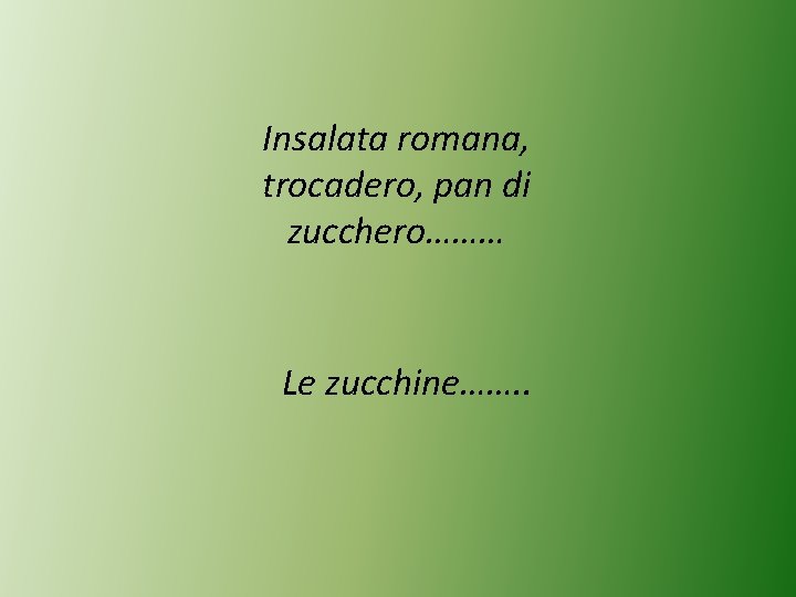 Insalata romana, trocadero, pan di zucchero……… Le zucchine……. . 