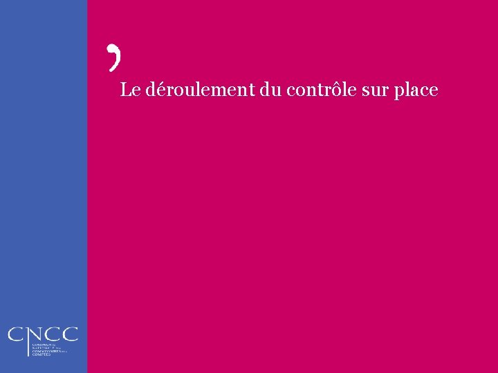 Le déroulement du contrôle sur place 