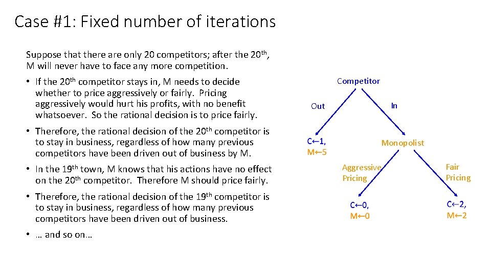 Case #1: Fixed number of iterations Suppose that there are only 20 competitors; after