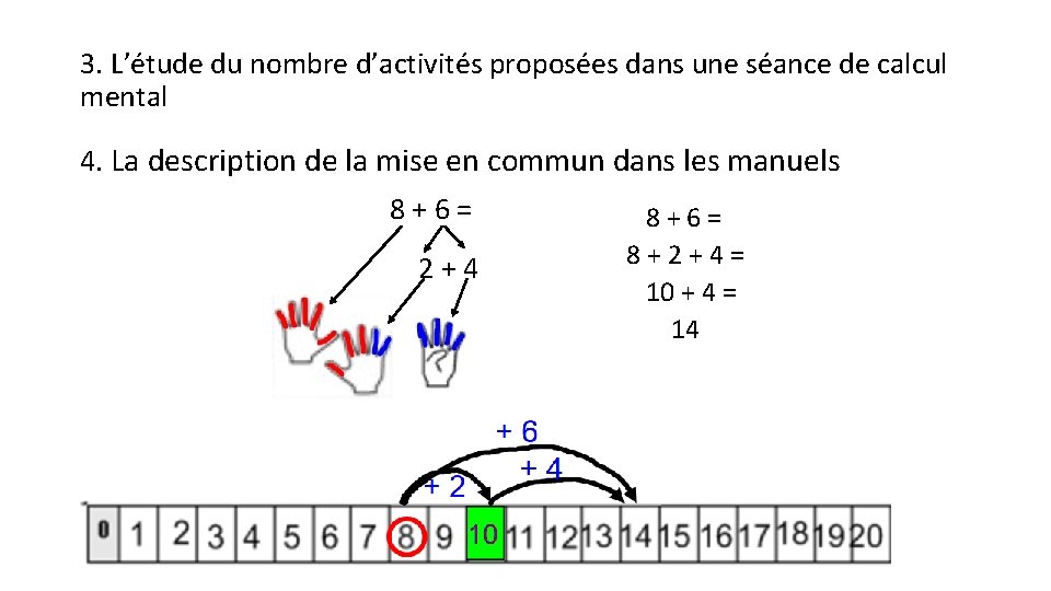 3. L’étude du nombre d’activités proposées dans une séance de calcul mental 4. La