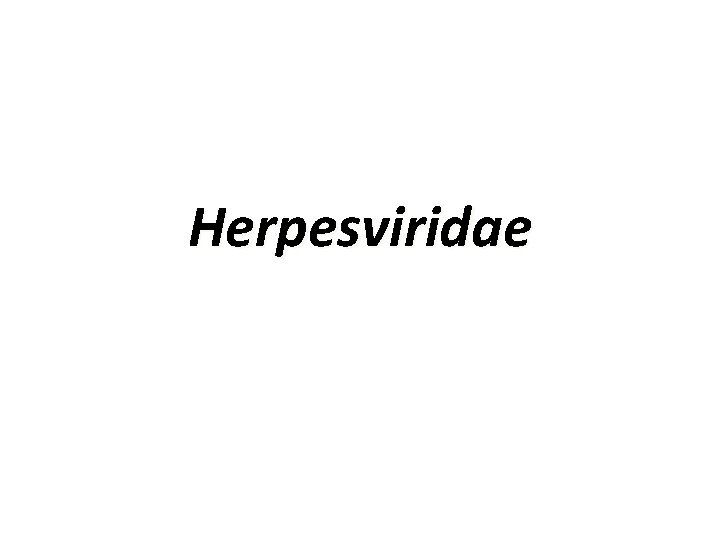 Herpesviridae 